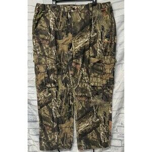 Mossy Oak Mens XL 40-42 Camo Hunting Cargo Pants Elastic Side Waist Tie Legs